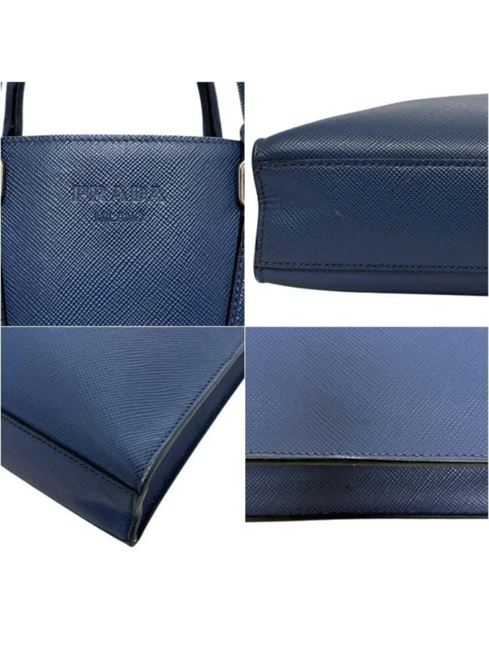 Prada Tote Blue Saffiano Leather 180 a Document Business